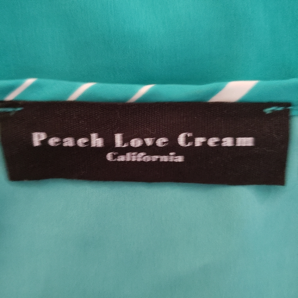 Peach Love Cream green, black and white top size S - Picture 7 of 8